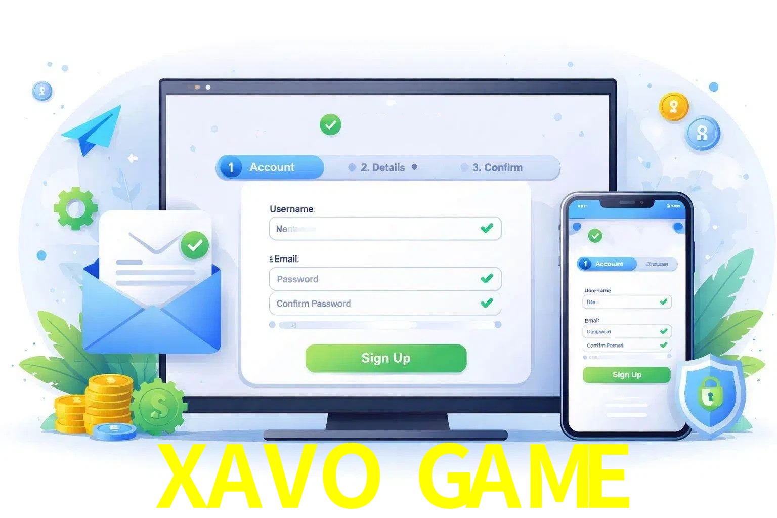 Registro de nuevo usuario y configuración de cuenta XAVO GAME